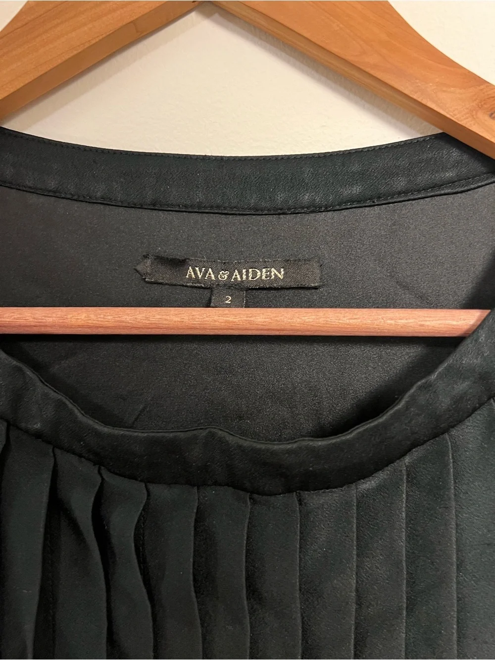Ava & Aiden Gilt Elegant Plissé Pleated Blouson Dress